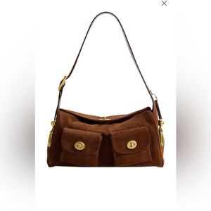 COACH Haversack Large Brown Suede Turnlock
Shoulder Bag